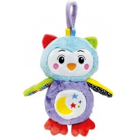 Clementoni- Good Night Owl-Peluche Neonato Interattivo, Luce Notturna, Luci E Suoni, Giocattolo Bambini 0-36 Mesi, Multicolore, 17801